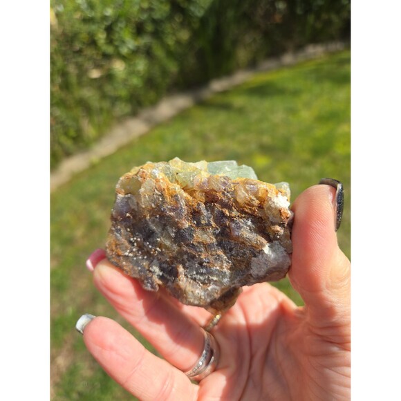 Green Apophyllite Rare Natural Zeolite Crystal Volcanic Rock Cluster - Picture 5 of 9